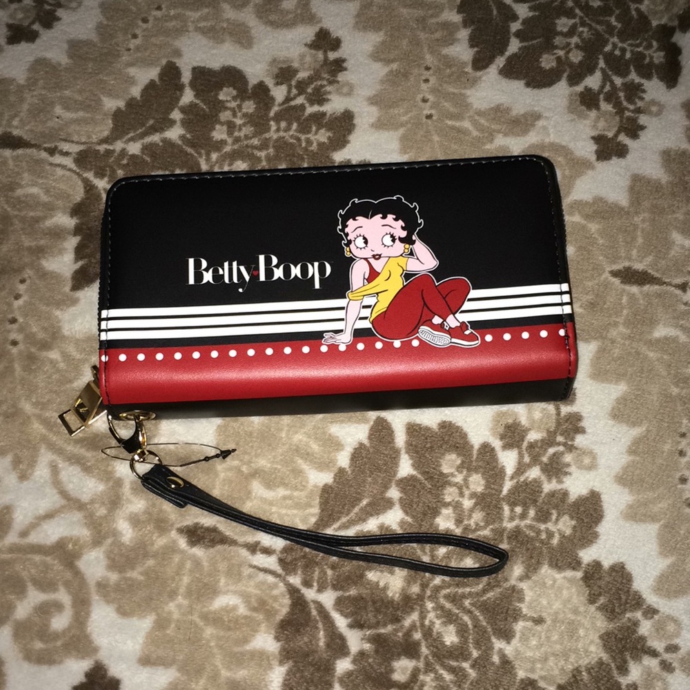Betty Boop double zipper wristlet